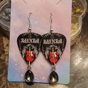 Rock 'N Roll Guitar Pick Earrings